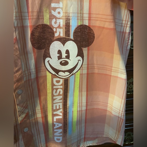 Men’s plaid Mickey Mouse button down shirt. - Picture 2 of 4